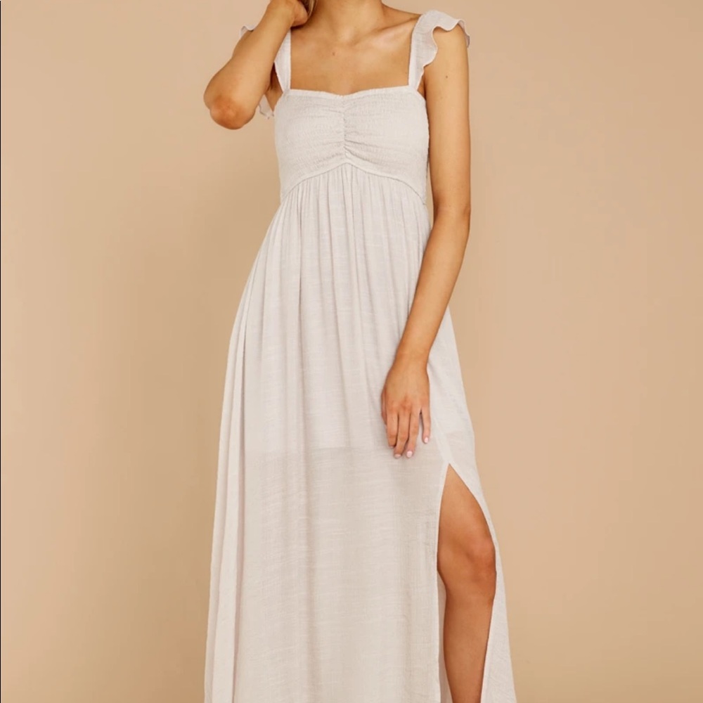 NEW Want Me Back Sand Maxi Dress size M